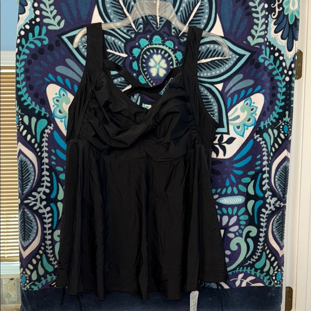 NWT Angel Season Black Women's swim Top 4xl